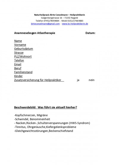 Anamnesebogen Atlastherapie
