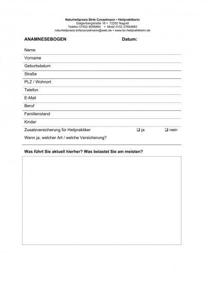 Anamnesebogen
